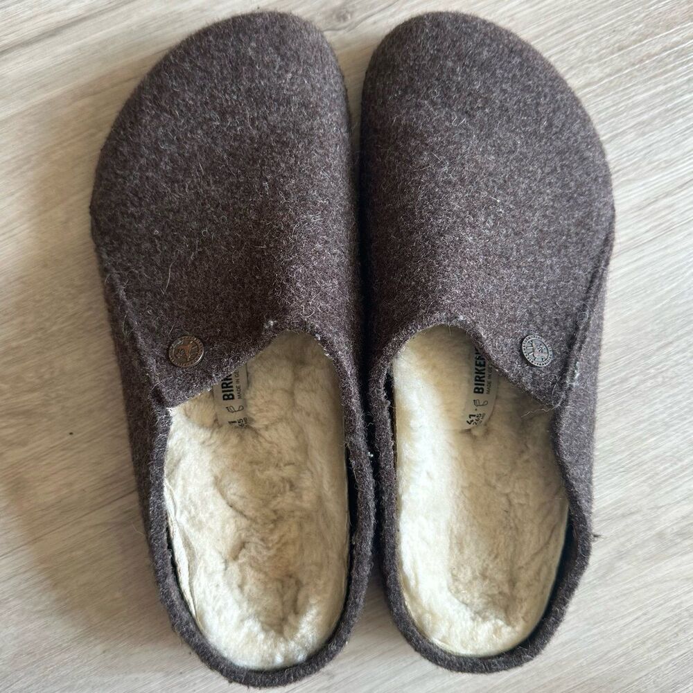 Birkenstock Zermatt Shearling Mocha Brown Wool Slipper Slides EU Size 41 - Picture 5 of 12